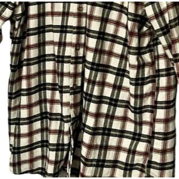 Chaps Flannel Shirt Mens Size XXLT Black Red Plaid Long Sleeve Button Collar - Picture 6 of 7